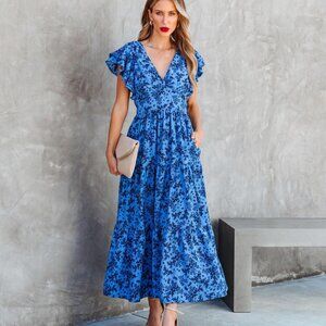 Perfect Pick Pocketed Floral Midi Dress